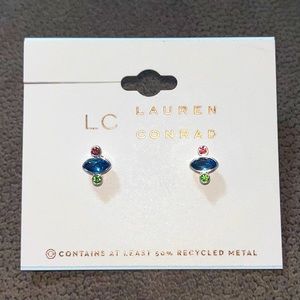 LC Lauren Conrad | Marquis & Circle Gem Nickel-Free Button Stud Earring Colorful